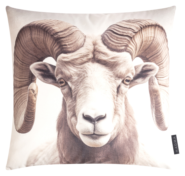 Magma Kissenhülle Wild Animals 'Widder' 45 x 45 cm Natur - Beige